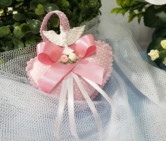 Lembrancinha Sachê Perfumado Coração Rosa