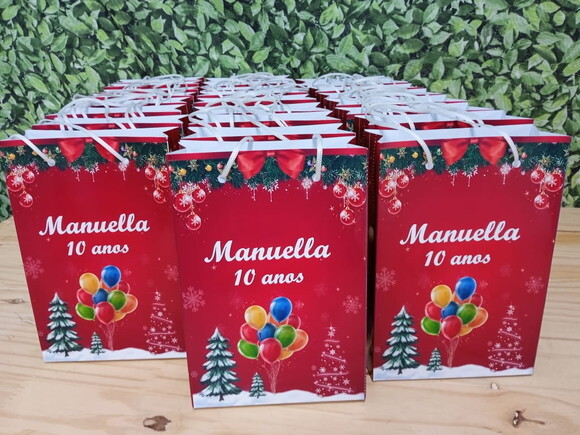 Lembrancinha Sacola Natal Pronta Entrega