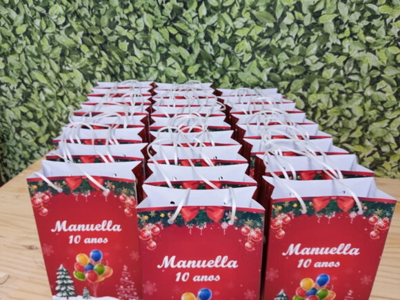 Lembrancinha Sacola Natal Pronta Entrega