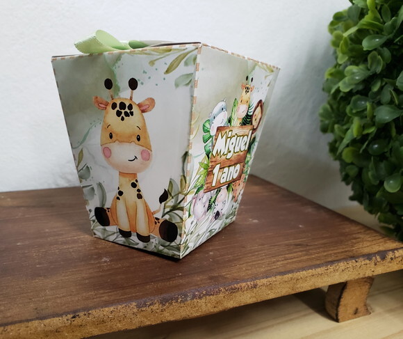 Lembrancinha Safari Aquarela Caixinha Sushi