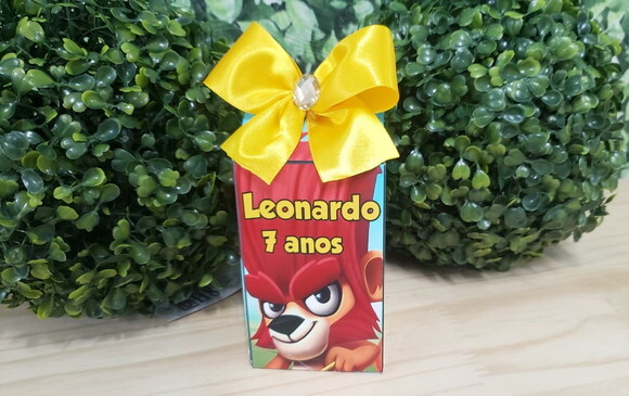 Lembrancinha Zooba Caixa Milk com Laço - Personalizada