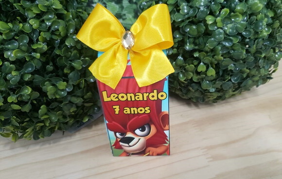 Lembrancinha Zooba Caixa Milk com Laço - Personalizada