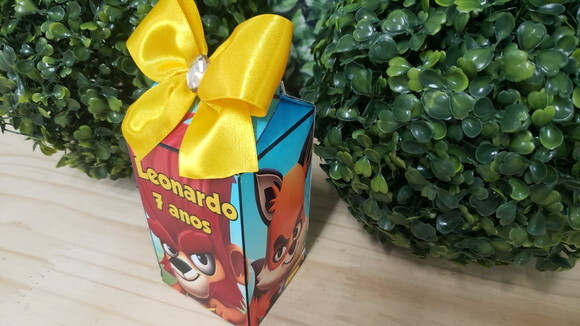 Lembrancinha Zooba Caixa Milk com Laço - Personalizada