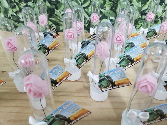 Lembrancinhas Tubetes com Rosinhas Personalizadas Pronta Ent
