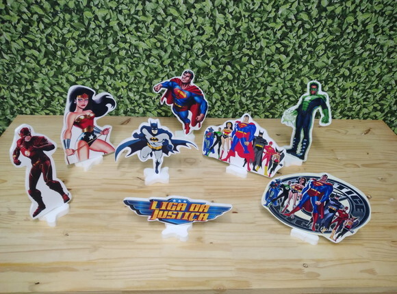 Liga da Justiça Kit Decoração de Mesa 8 Peças