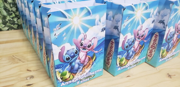 Lilo e Stitch Sacola Personalizada Pronta Entrega Tam Médio