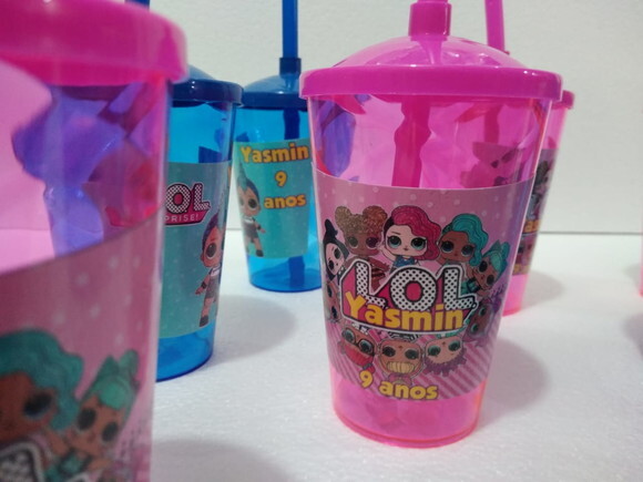Lol Surprise Copos Canudos Personalizados 10 Unidades P Entr