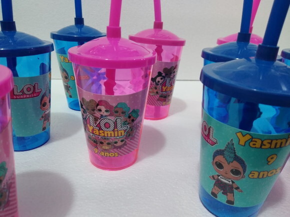 Lol Surprise Copos Canudos Personalizados 10 Unidades P Entr