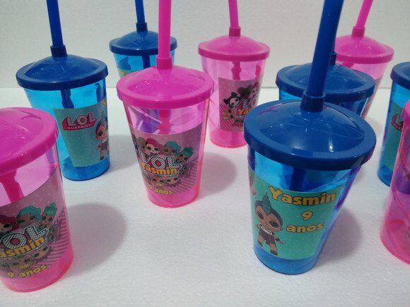 Lol Surprise Copos Canudos Personalizados 10 Unidades P Entr