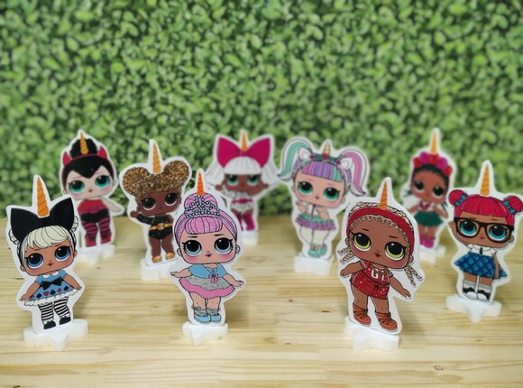 Lol Unicórnio Kit de Mesa Displays 9 Peças 8 Peças