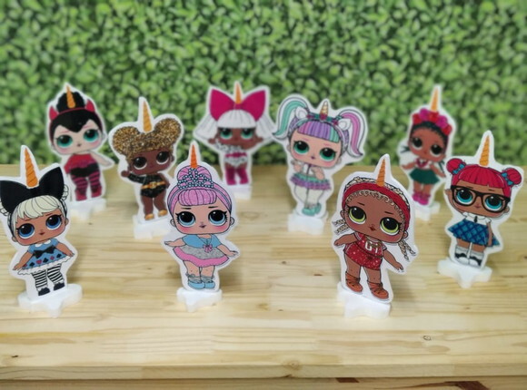 Lol Unicórnio Kit de Mesa Displays 9 Peças 8 Peças