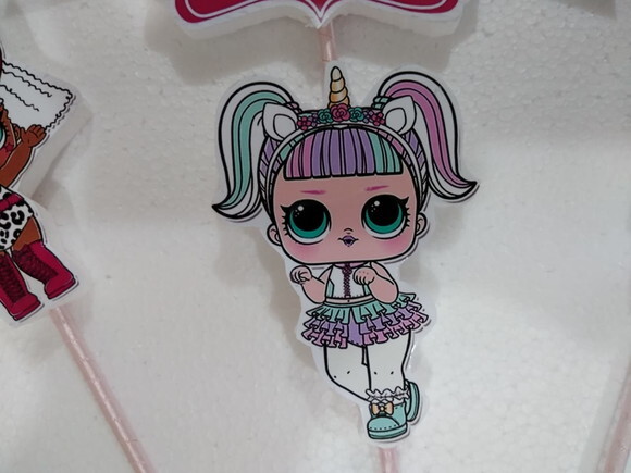 Lol Unicornio Topo de Bolo Personalizado
