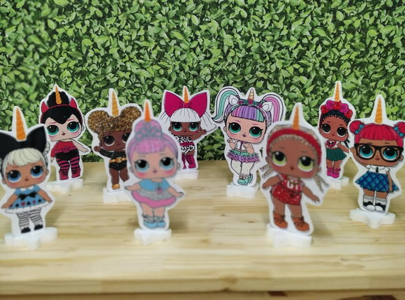 Lol Unicórnio Kit de Mesa Displays 9 Peças 8 Peças