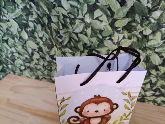Macaquinho Sacola Personalizada Tam Médio Pronta Entrega