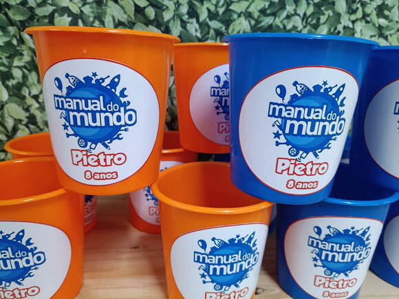 Manual do Mundo Baldinhos Personalizados Pronta Entrega