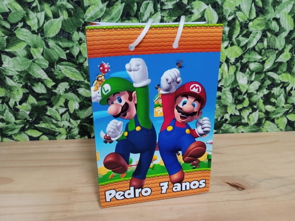 Mario Bros Sacola Personalizada Pronta Entrega