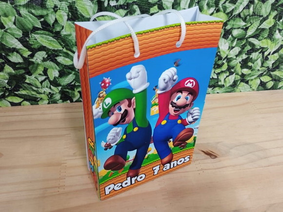 Mario Bros Sacola Personalizada Pronta Entrega