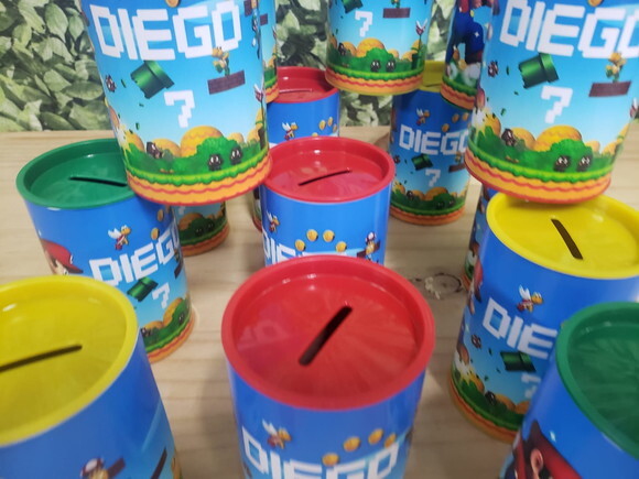 Mario Bross Cofrinhos Personalizados Pronta Entrega