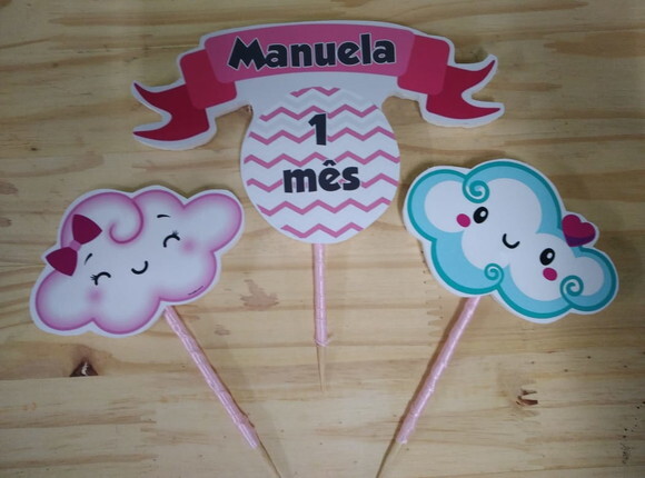 Mêsversário Topo de Bolo Personalizado Pronta Entrega