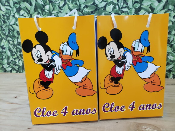 Mickey e Pato Donald Sacola Personalizada Pronta Entrega
