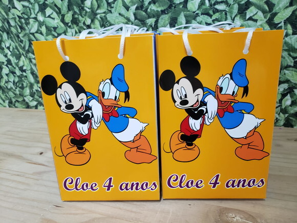 Mickey e Pato Donald Sacola Personalizada Pronta Entrega