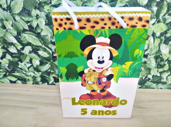 Mickey Safari Sacola Personalizada Pronta Entrega