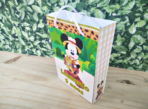 Mickey Safari Sacola Personalizada Pronta Entrega