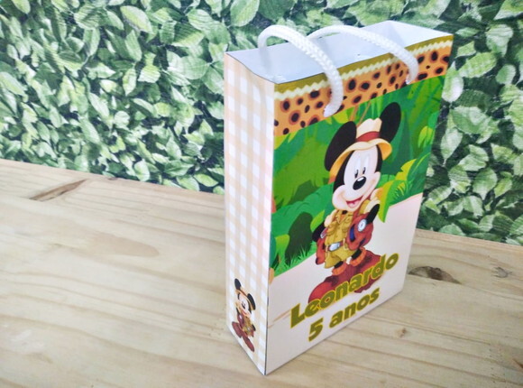 Mickey Safari Sacola Personalizada Pronta Entrega