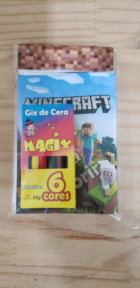 Minecraft Caderninho Personalizado Colorir Pronta Entrega