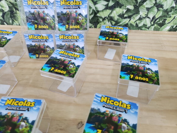 Minecraft Caixa Acrílica 5x5 cm Personalizada Pronta Entrega