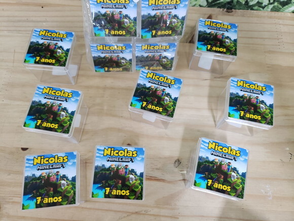 Minecraft Caixa Acrílica 5x5 cm Personalizada Pronta Entrega