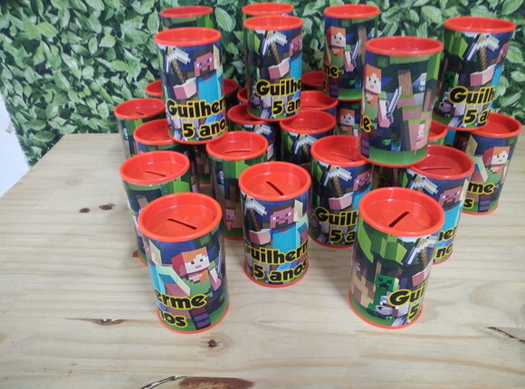 Minecraft Cofrinho Personalizado Pronta Entrega