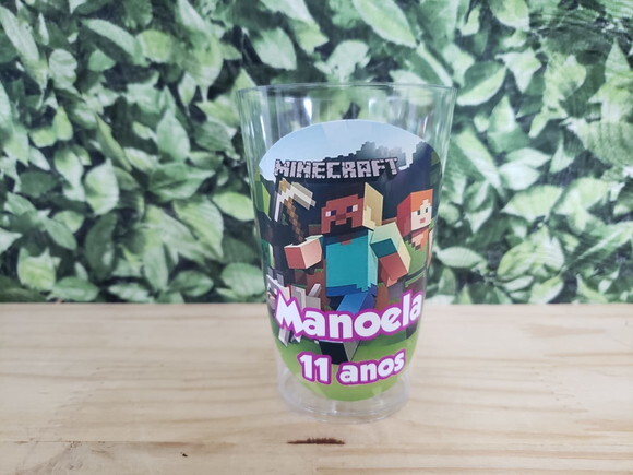 Minecraft Copo Personalizado 300 ml Pronta Entrega
