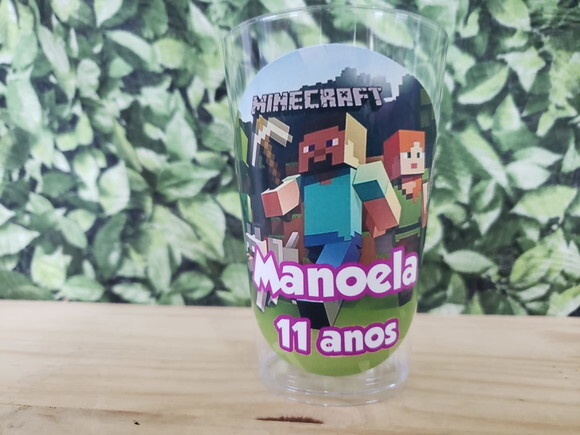 Minecraft Copo Personalizado 300 ml Pronta Entrega