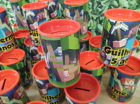 Minecraft Cofrinho Personalizado Pronta Entrega