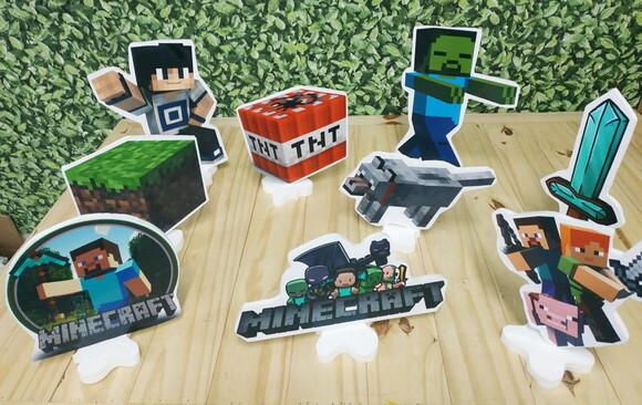 Minecraft Kit de Mesa 9 Peças Pronta Entrega