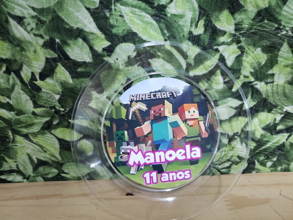 Minecraft Prato Personalizado Sobremesa Pronta Entrega