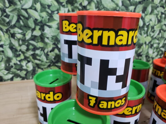 Minecraft Tnt Cofrinho Personalizado Pronta Entrega