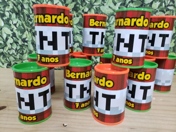 Minecraft Tnt Cofrinho Personalizado Pronta Entrega