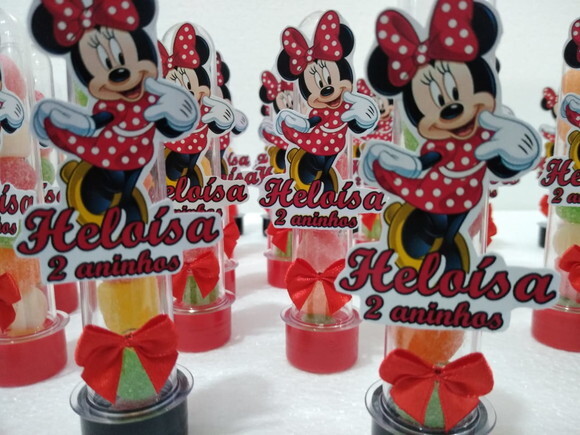 Minie Tubetes com Apliques Pronta Entrega Personalizado