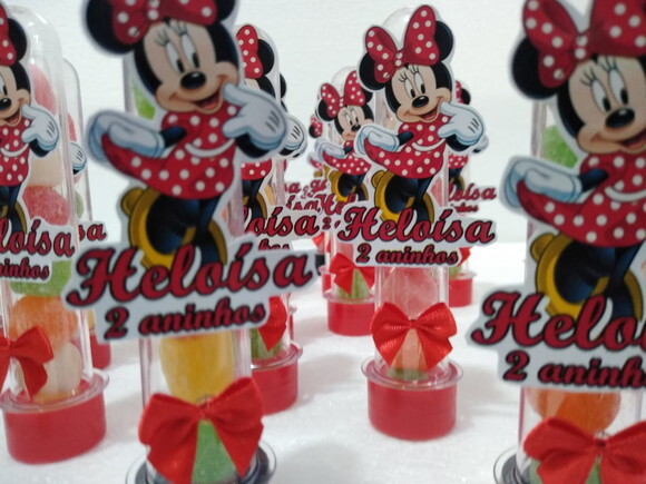 Minie Tubetes com Apliques Pronta Entrega Personalizado