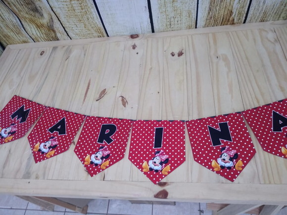 Minie Varal Personalizado Parabéns Mais Nome
