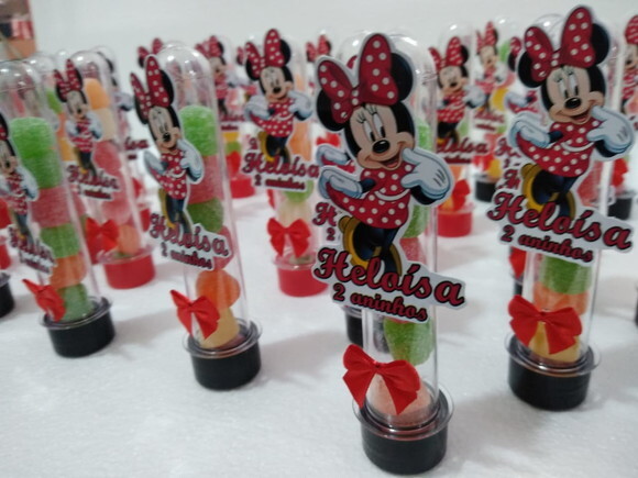 Minie Tubetes com Apliques Pronta Entrega Personalizado