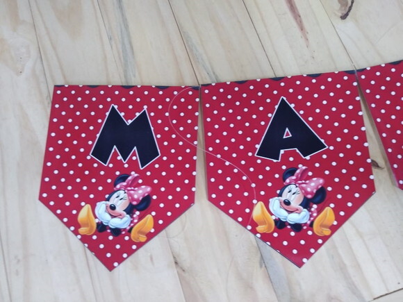 Minie Varal Personalizado Parabéns Mais Nome