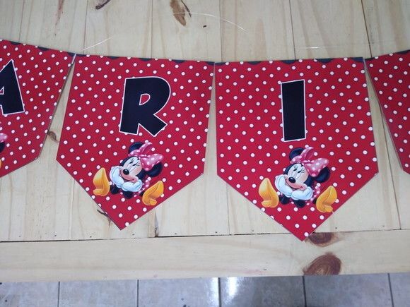 Minie Varal Personalizado Parabéns Mais Nome