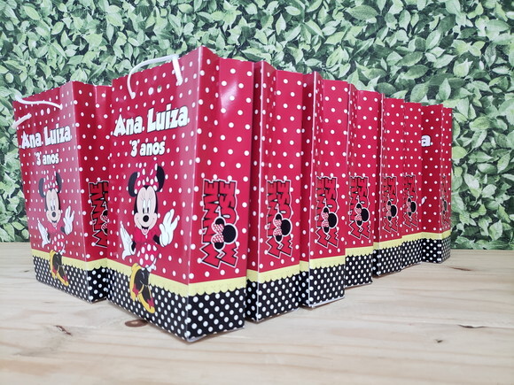 Minie Vermelha Sacola Personalizada Pronta Entrega