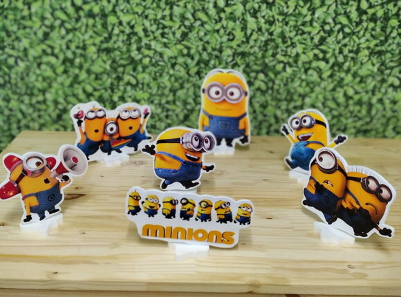 Minions Kit de Mesa Displays 7 Peças Pronta Entrega