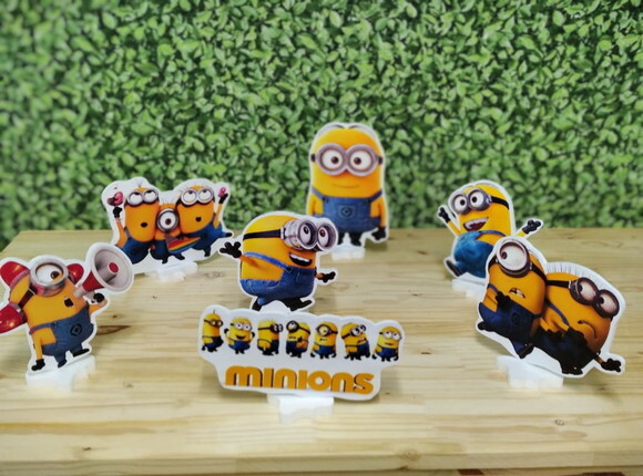 Minions Kit de Mesa Displays 7 Peças Pronta Entrega