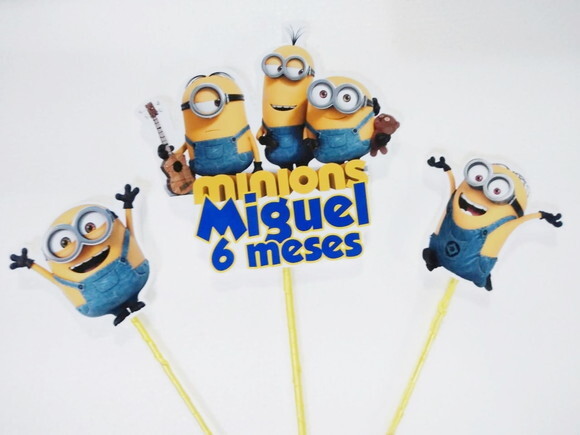 Minions Topo de Bolo Personalizado Pronta Entrega