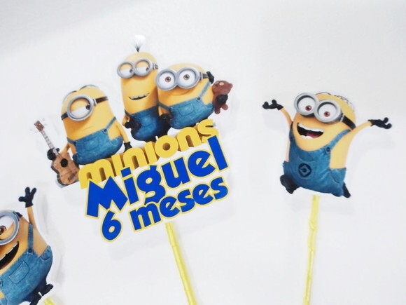 Minions Topo de Bolo Personalizado Pronta Entrega